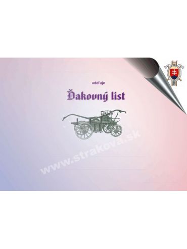 Ďakovný list - hasiči /DP4/